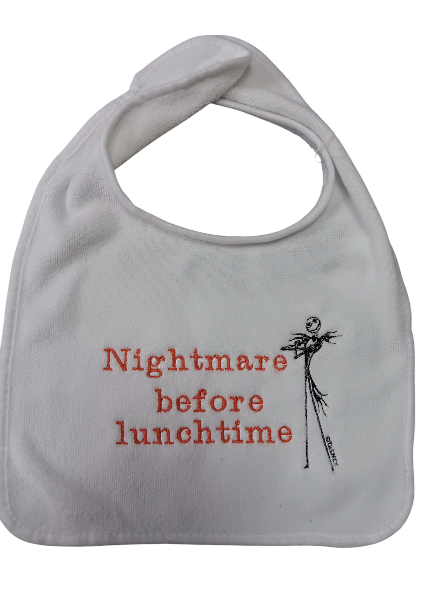 Nightmare before Lunchtime embroidered bib